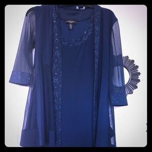 R&M Richards. Petite. Size 4P. Dress. Blue